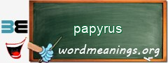WordMeaning blackboard for papyrus